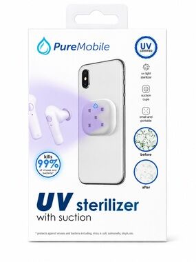 White UV Sterilizer with Suction for Phones & Accessories